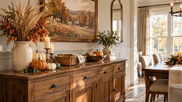 15 Buffet Table Fall Decor Ideas for a Warm Autumn Look
