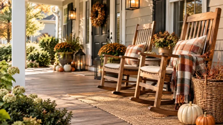 16 Fall Front Porch Decor Ideas With Rocking Chairs