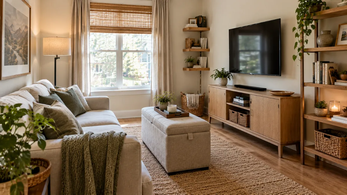 17 Aesthetic Living Room Organization Ideas for Small Spaces