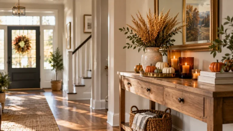 17 Entryway Table Fall Decor Ideas for a Warm Welcome