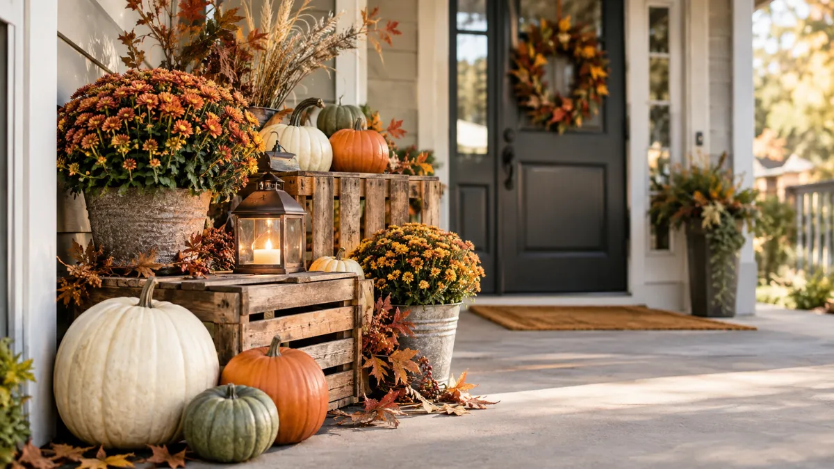 18 Fall Front Porch Decor Ideas Using Crates