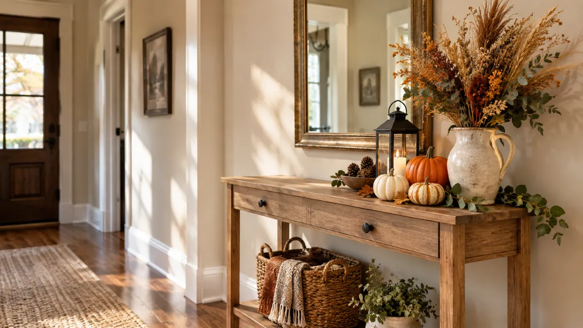 19 Entryway Table Fall Decor Ideas for a Warm Welcome