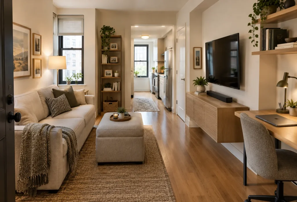 A 450-Square-Foot Living Room Layout