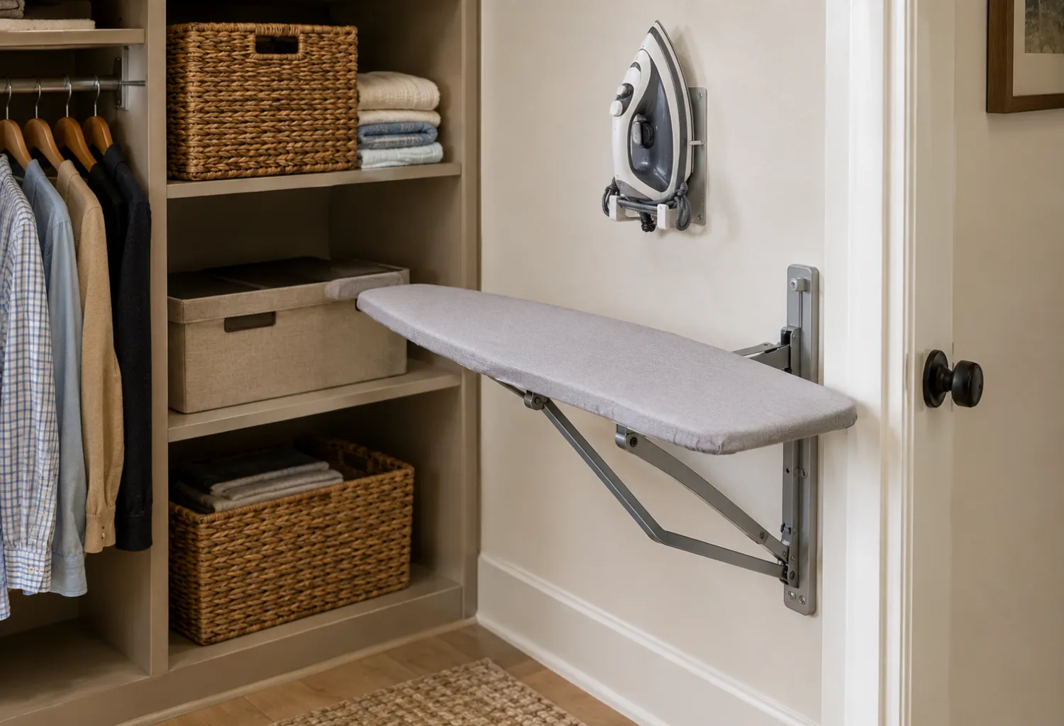 A Fold-Down Ironing Station