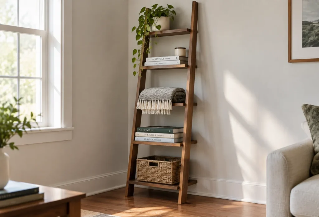  A Narrow Corner Ladder Shelf