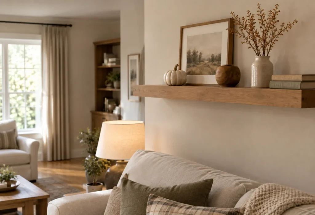 A Natural Wood Fall Shelf