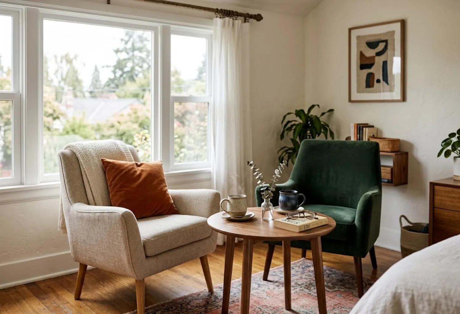 A Shared Reading Nook With Separate Seating