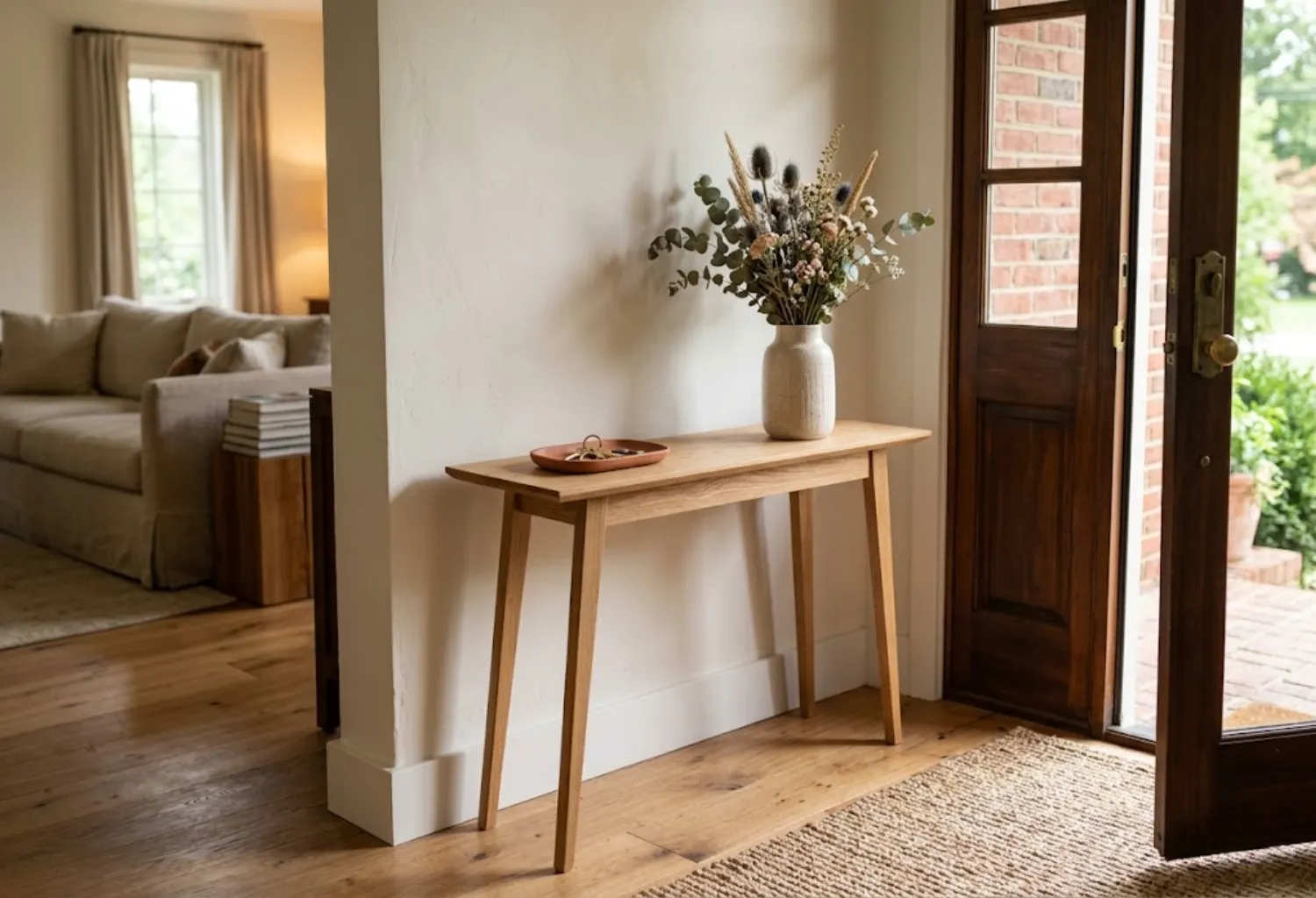 A Slim Console Table for Narrow Entry