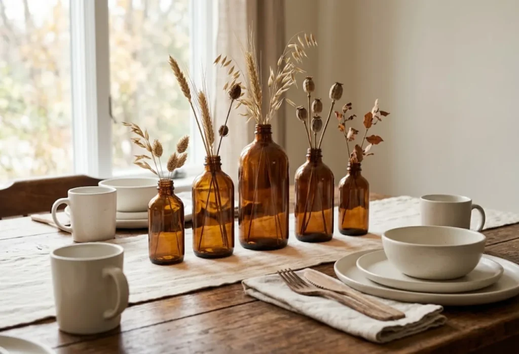 Amber Glass Bottle Display