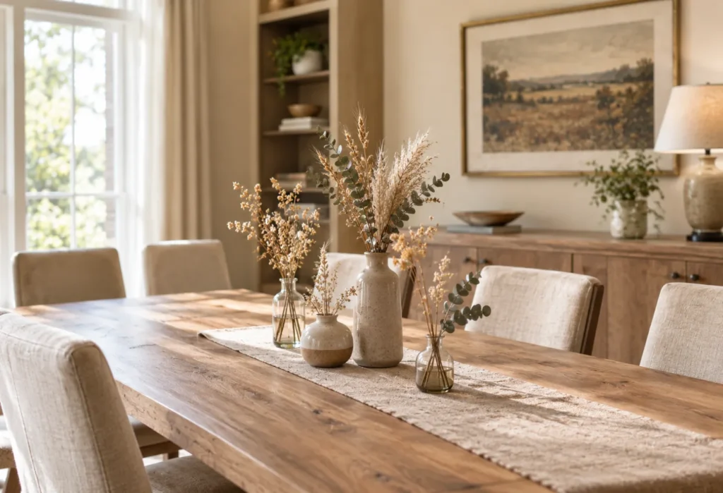  Arrange Small Vases Along the Table