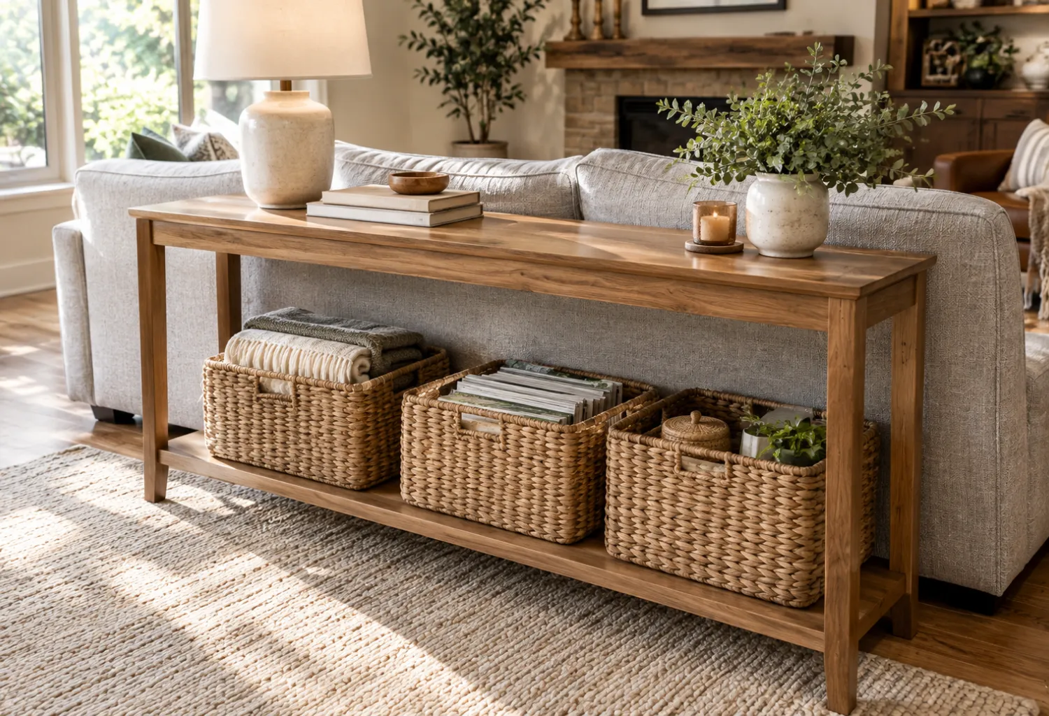 Baskets Beneath a Console