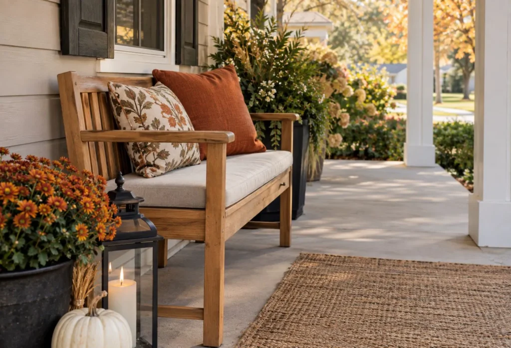 Bench With Seasonal Textiles