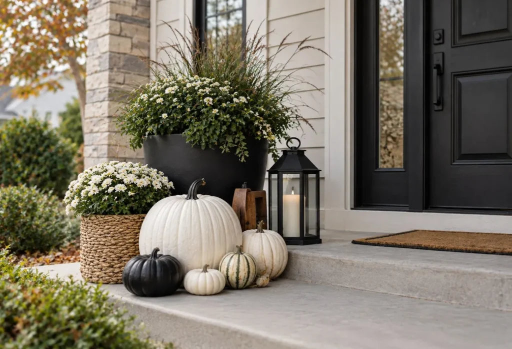 Black And White Pumpkin Display