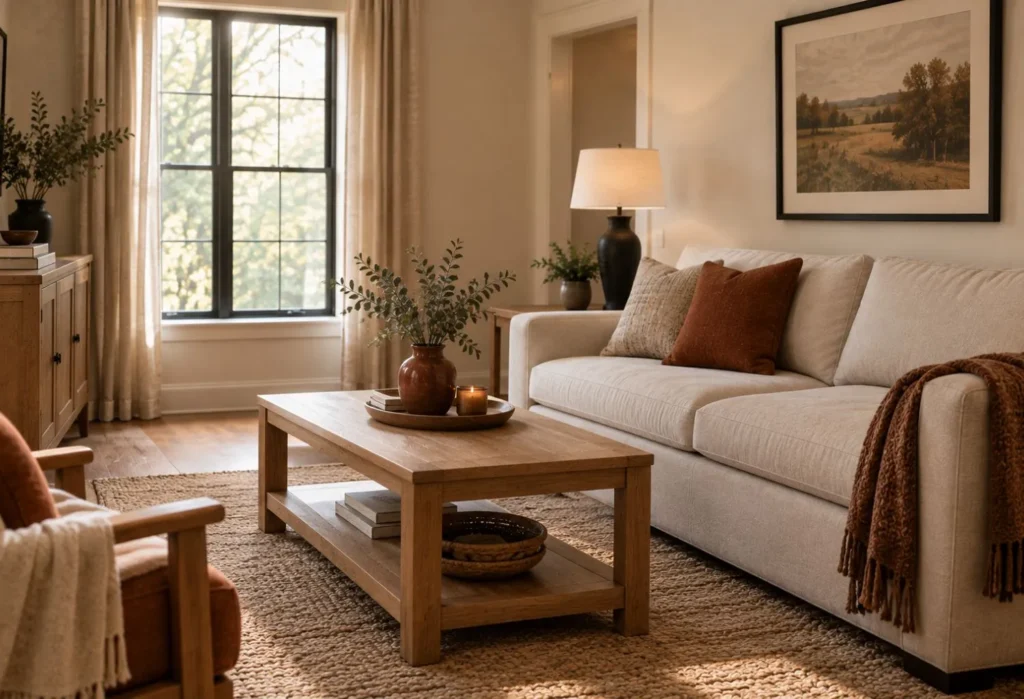 Black, Cream, And Rust Accents