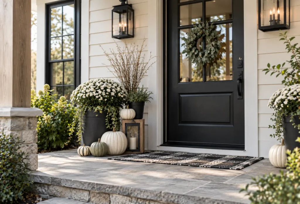  Black-and-White Fall Porch