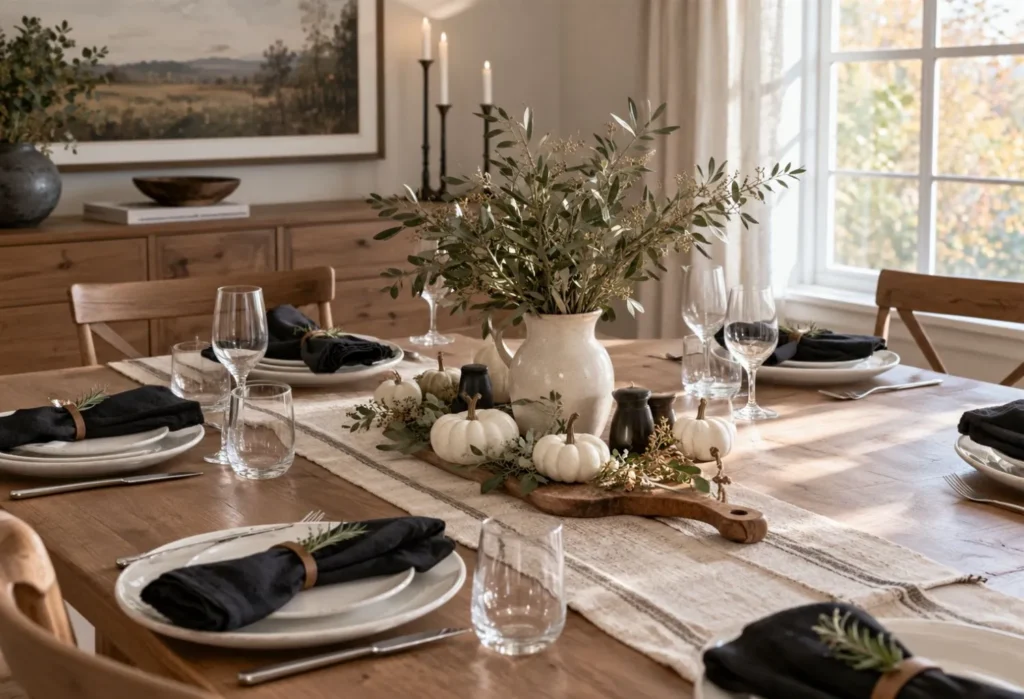 Black and White Fall Table