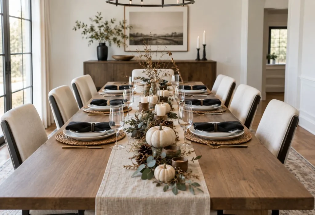 Black and White Fall Table