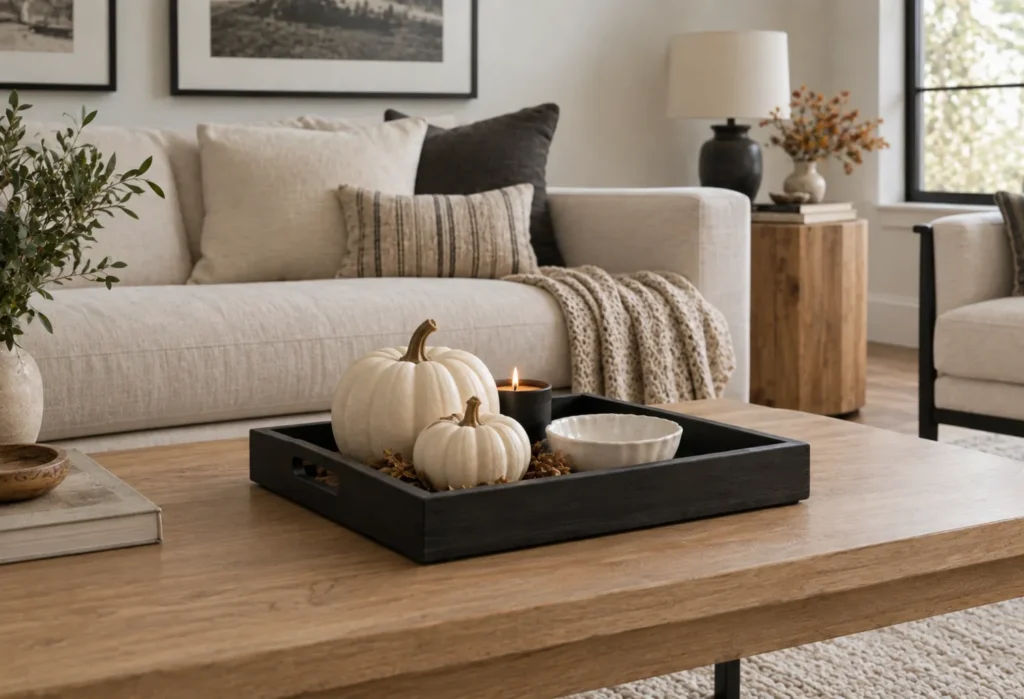 Black-and-White Fall Tray