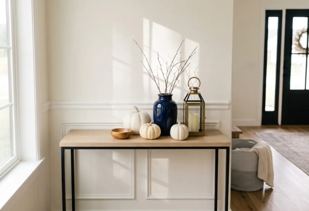 Blue and White Fall Decor