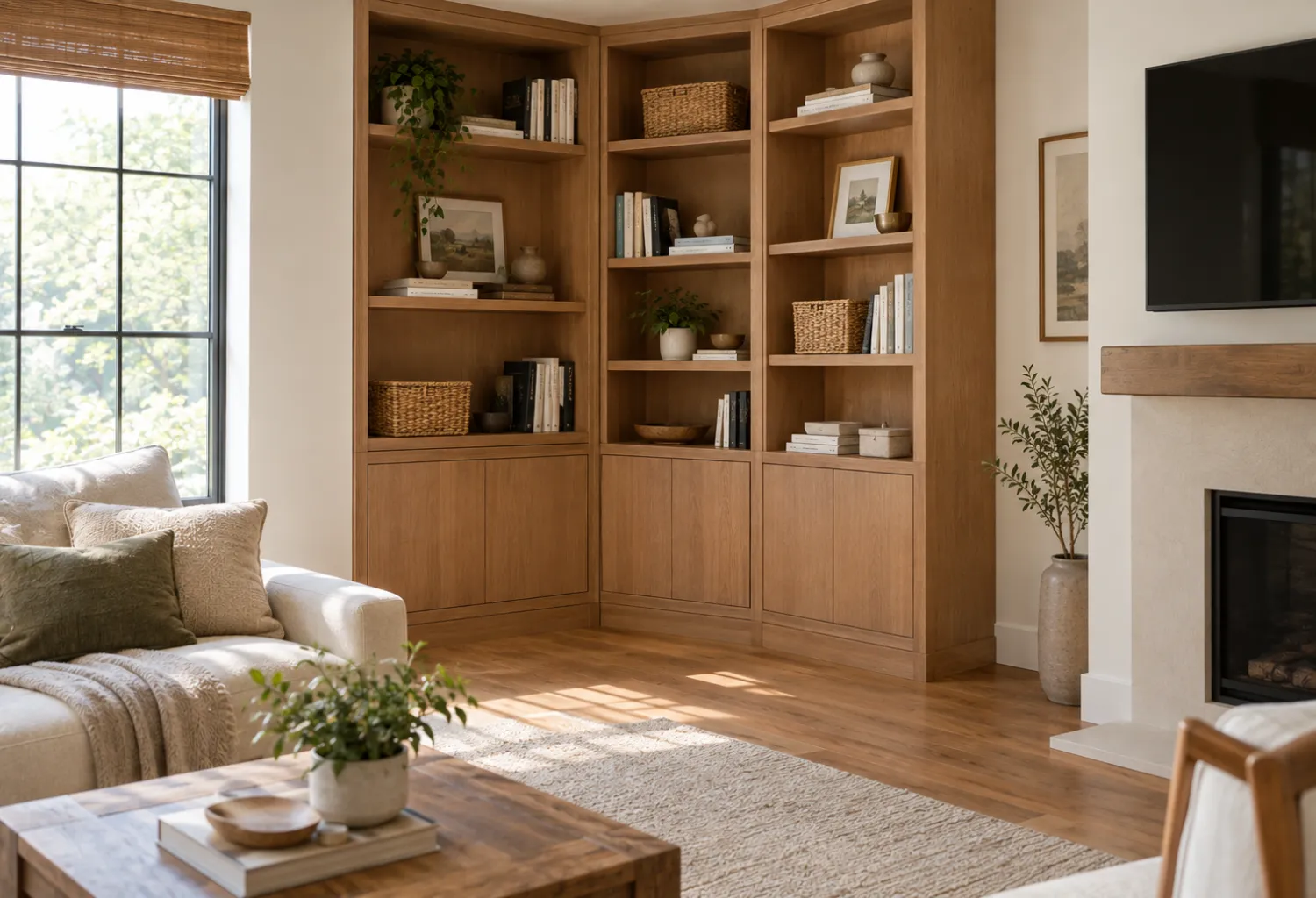 Built-In Corner Shelving