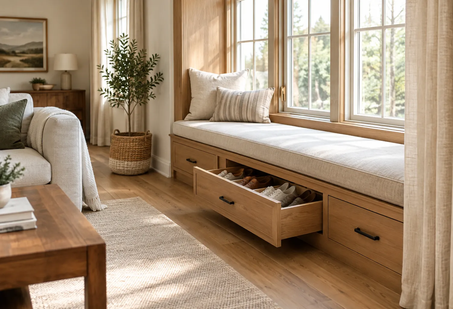 Built-In Window Seat Storage