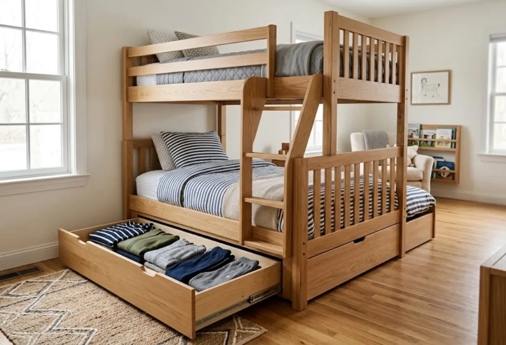 Bunk Bed with Built-In Drawers