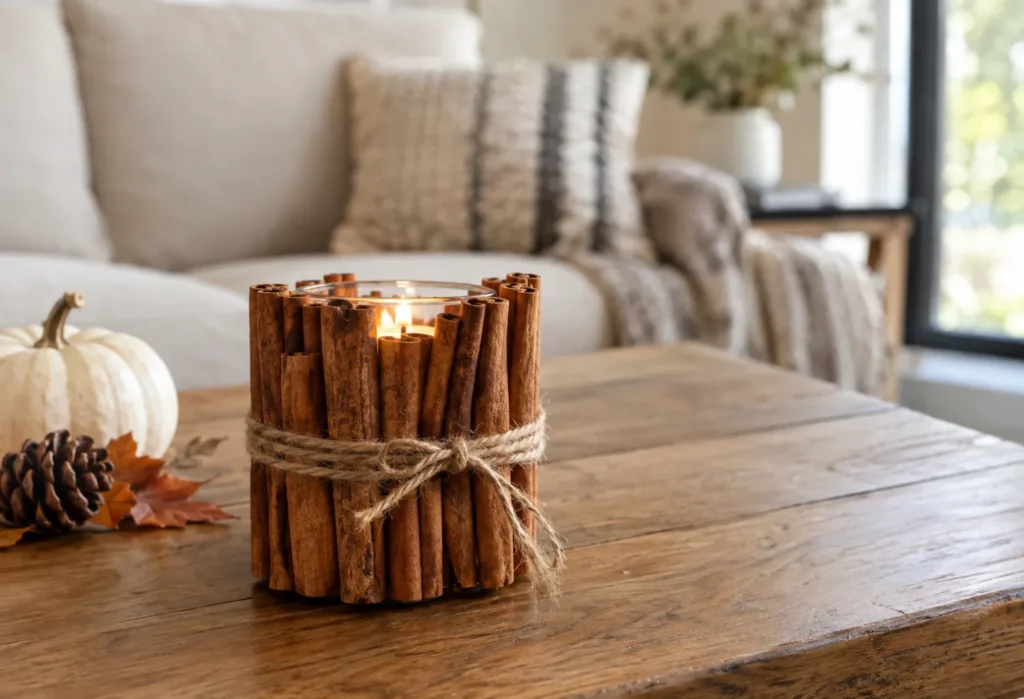 Cinnamon Stick Candle Holder