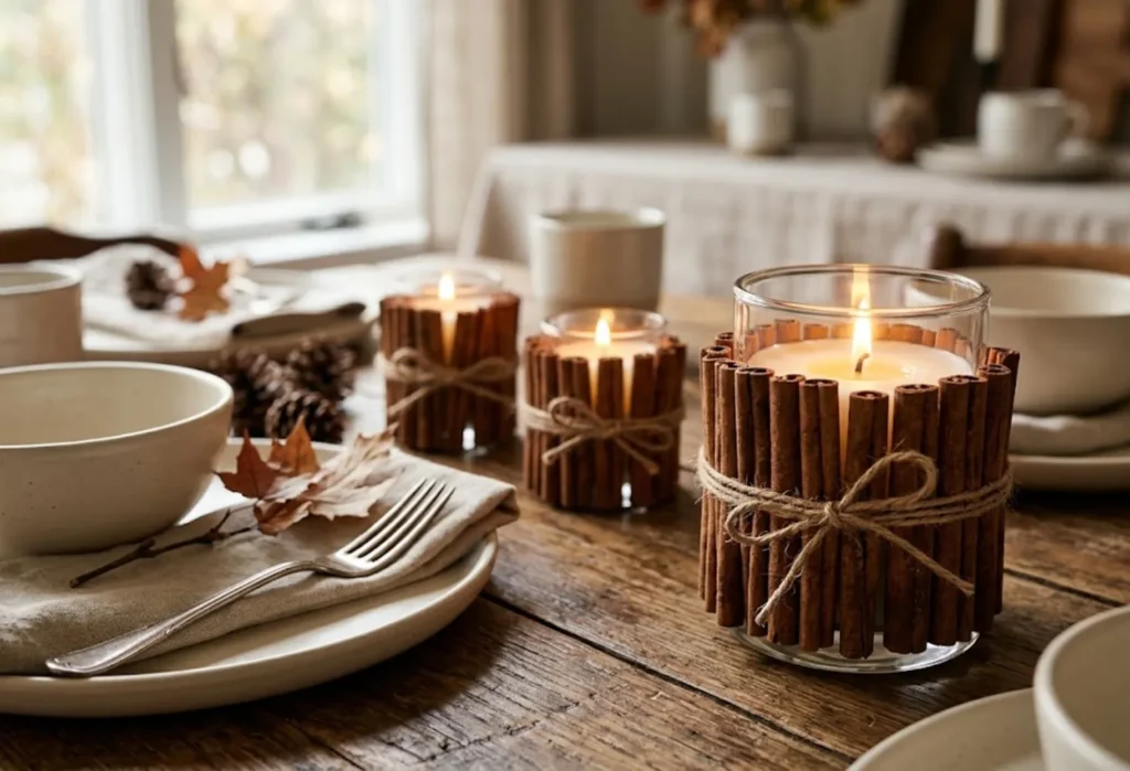 Cinnamon Stick Candle Holders
