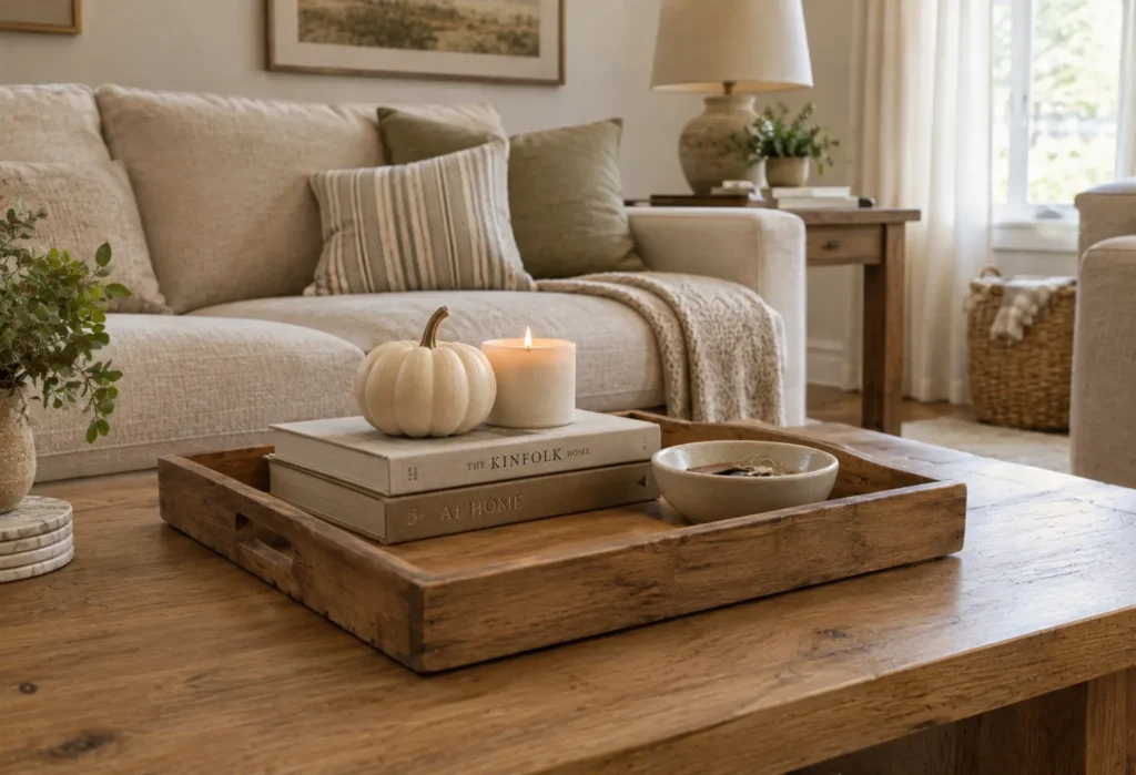 Coffee Table Tray With Fall Books