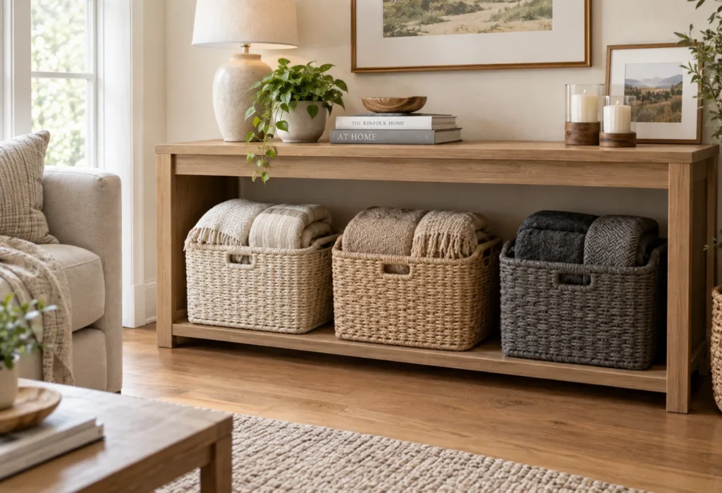 Color-Coded Blanket Baskets