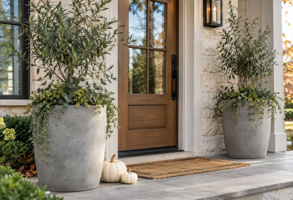 Concrete Planters and Olive Branches