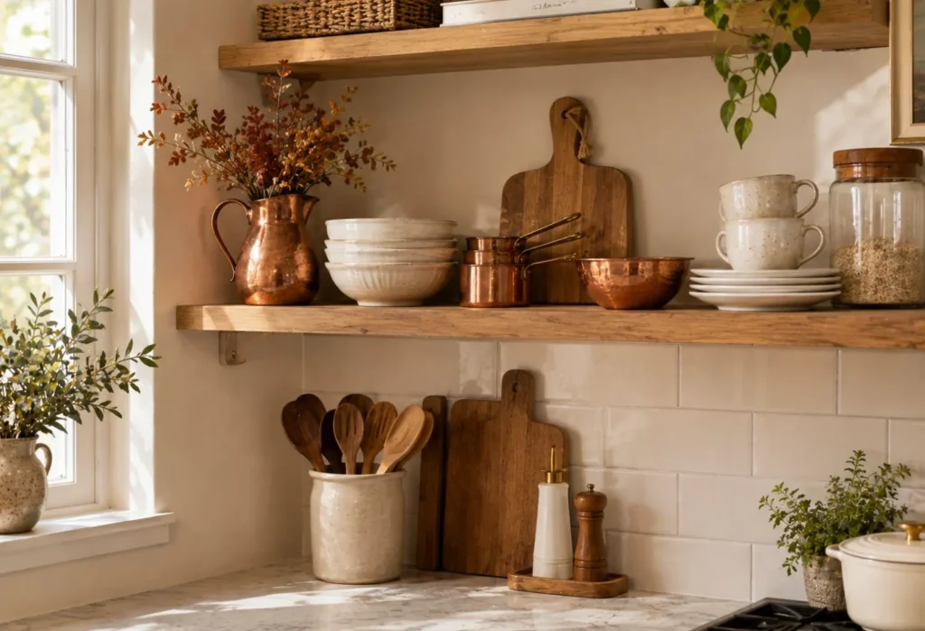 Copper Kitchen Accent Shelf