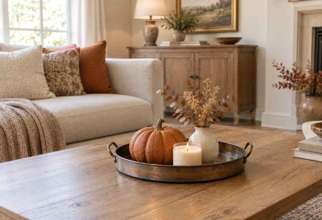 Copper Tray With Muted Orange