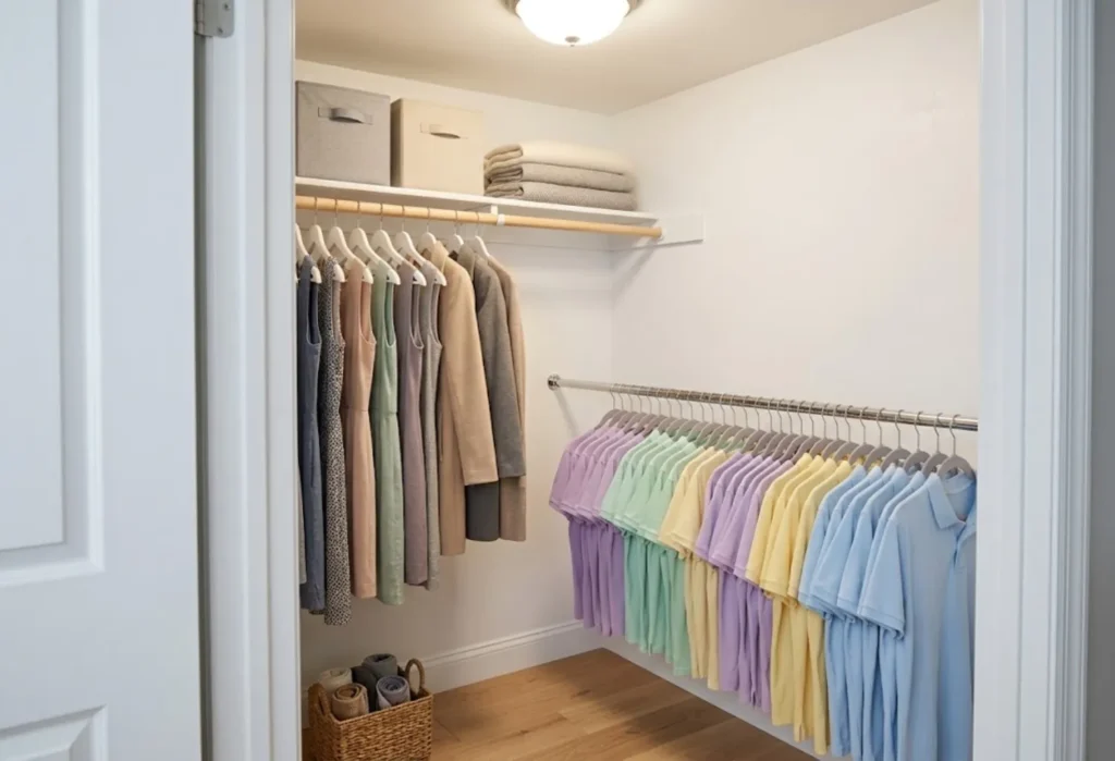 Corner Tension Rod Closet Divider