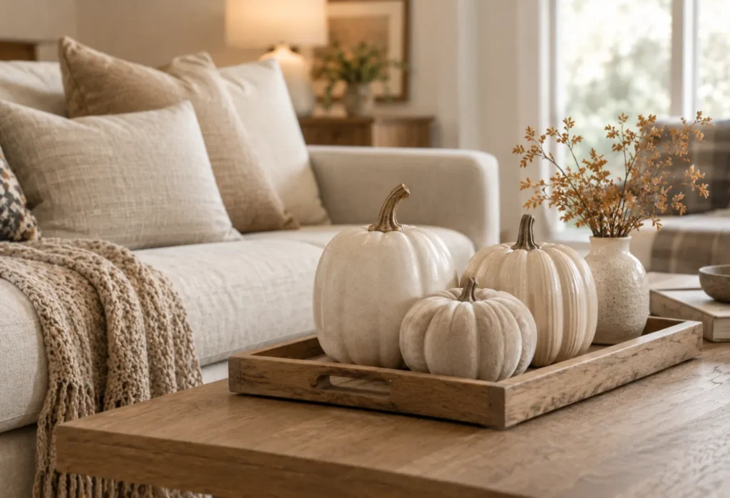 Cream Pumpkins With Textured Finishes