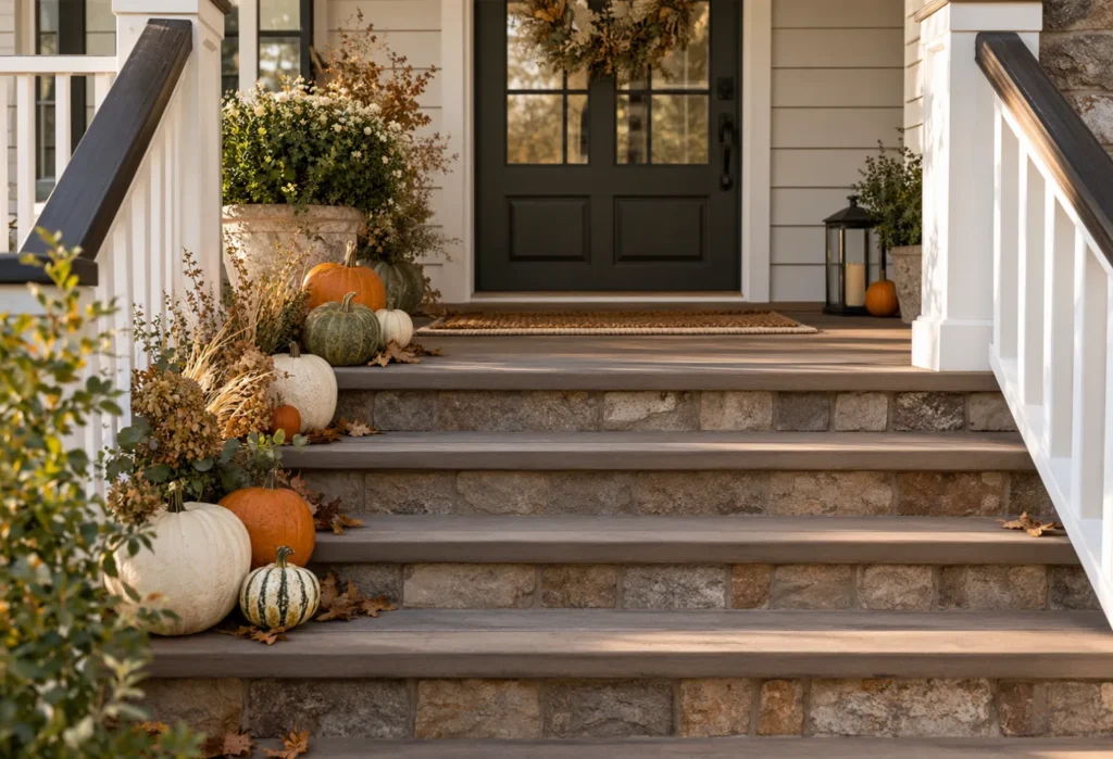 Create a Pumpkin Stairway Display