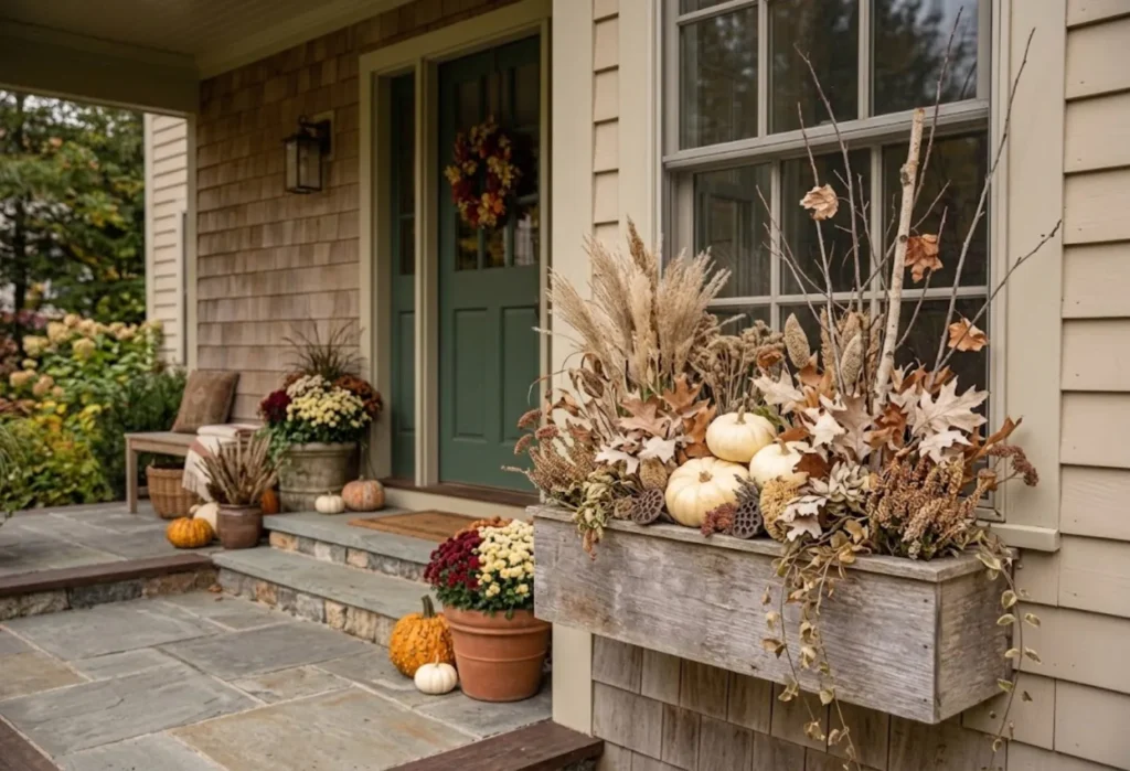  DIY Fall Porch Railing Garland