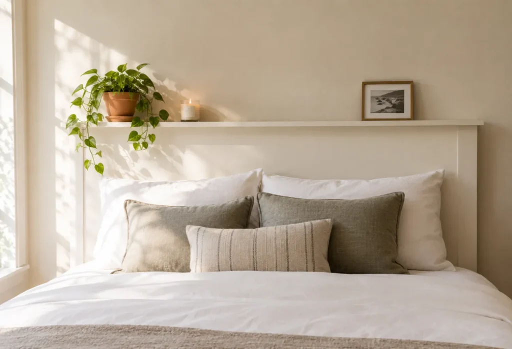 DIY Headboard with Built-In Shelves