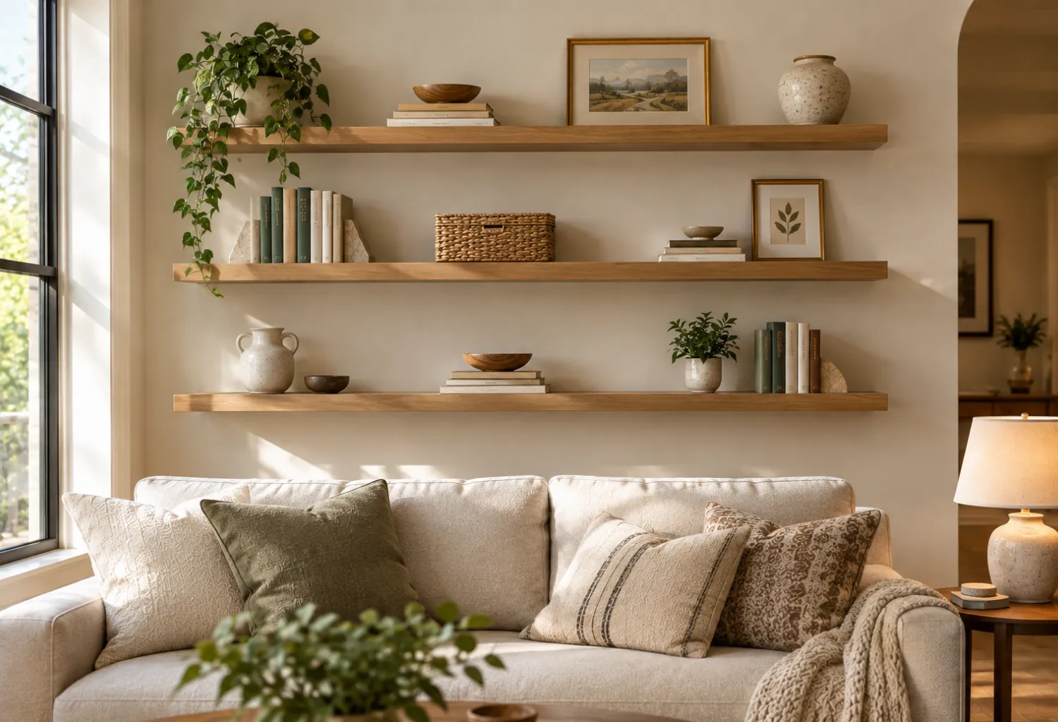 Decluttered Open Shelving