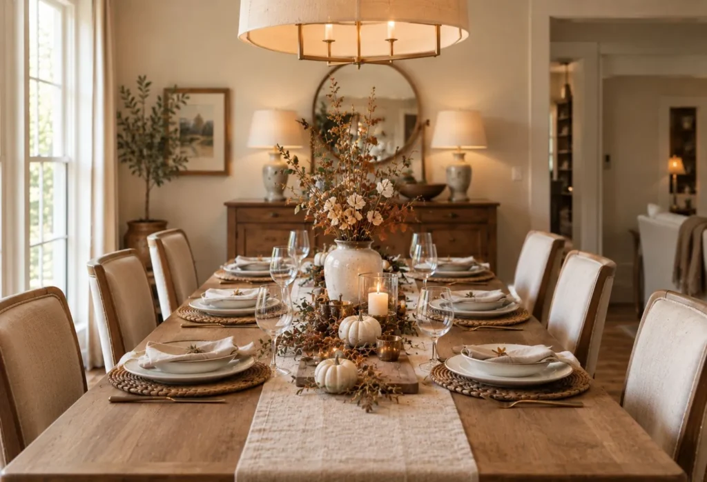 Elegant Neutral Fall Tablescape