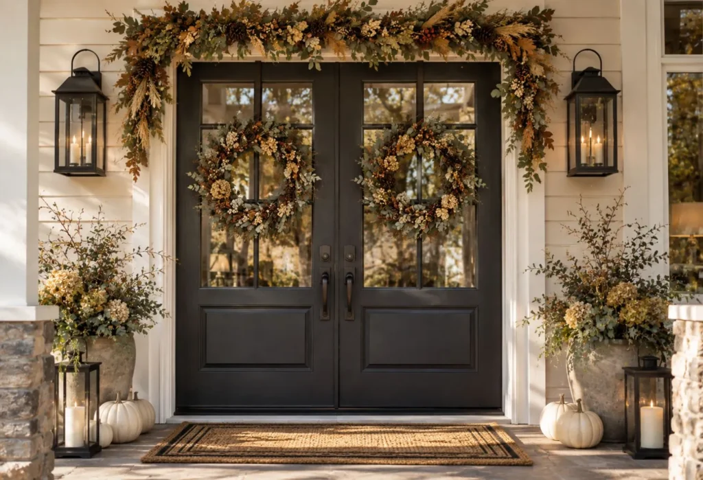 Fall Garland Across the Door Frame