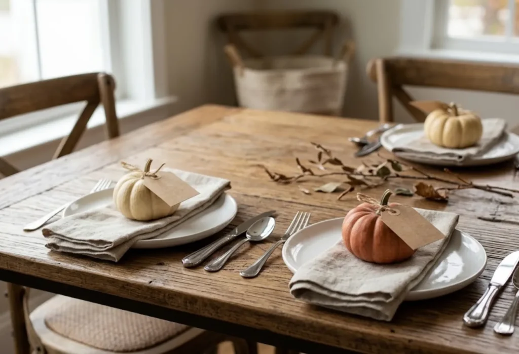 Fall Place Card Pumpkin Display