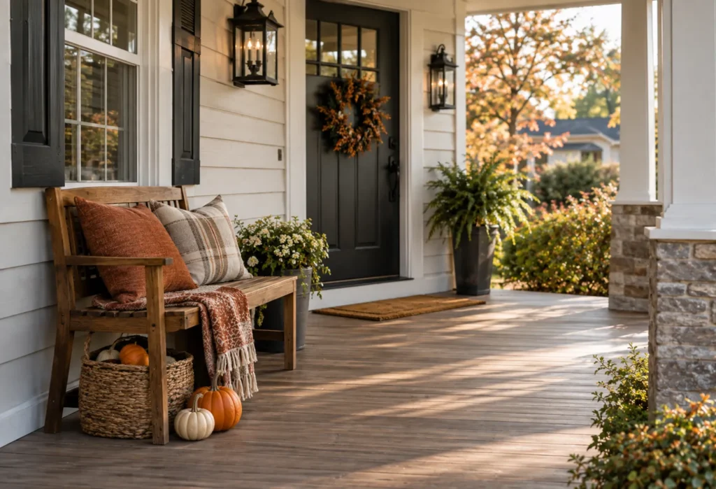 Fall Porch Bench