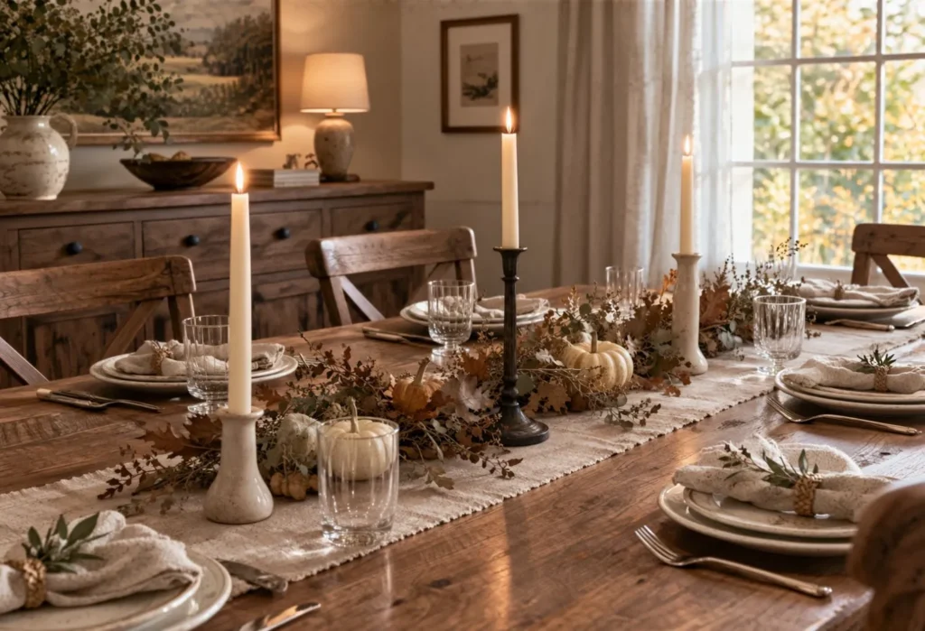 Fall Table with Taper Candles