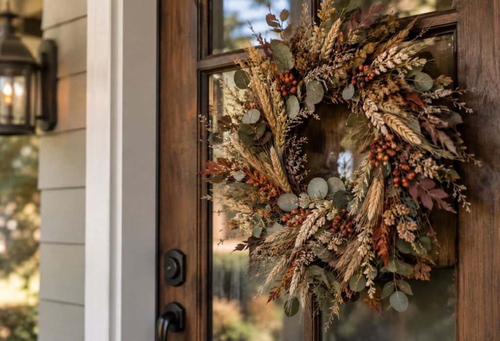 Fall Wreath With Dried Foliage