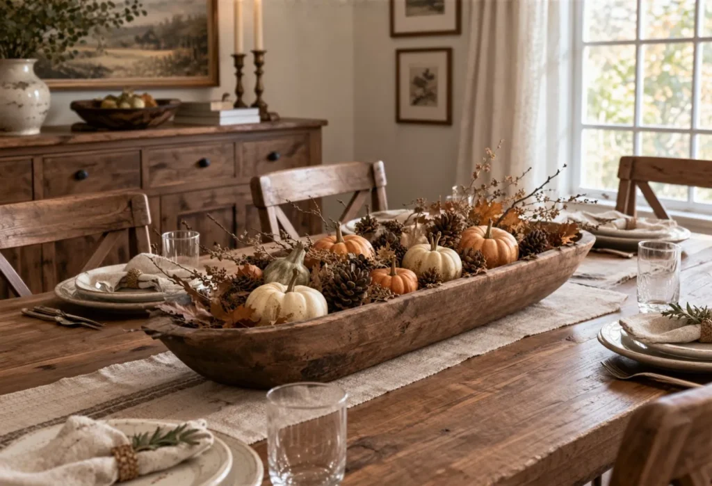 Farmhouse Dough Bowl Centerpiece