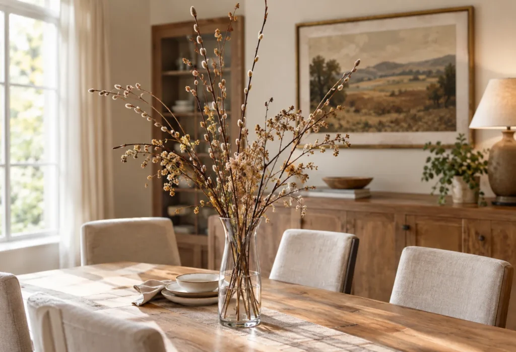 Fill a Glass Vase With Dried Branches