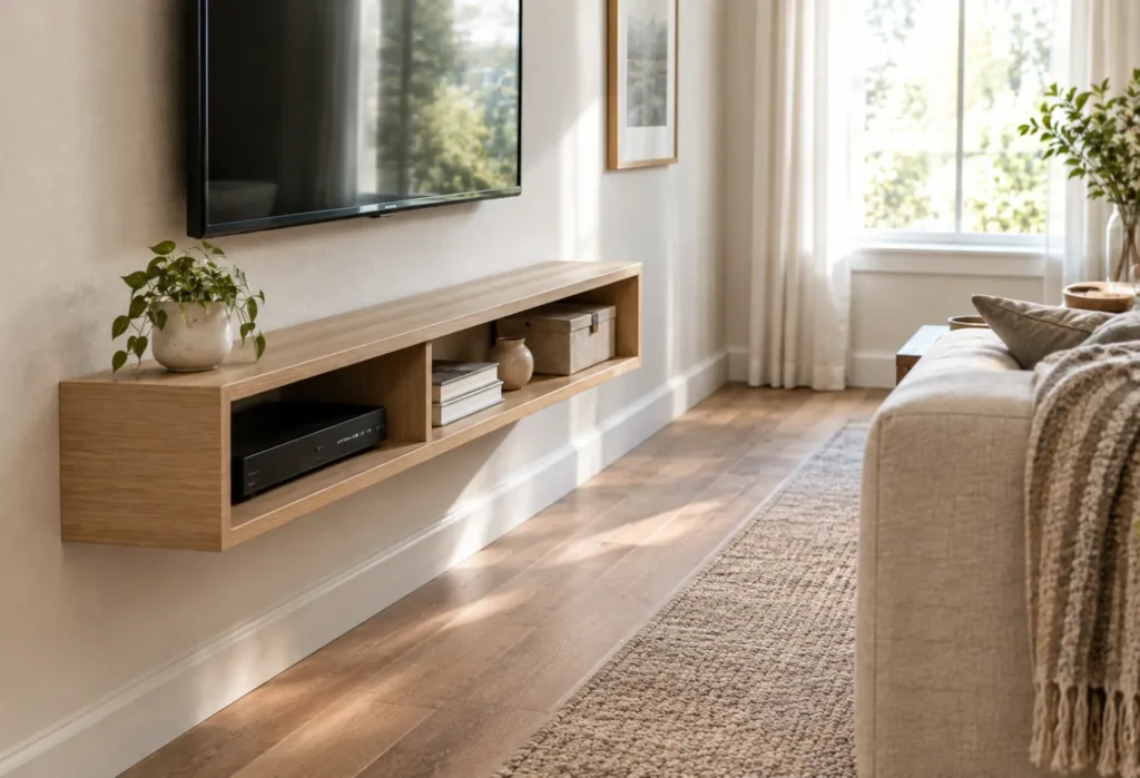Floating Rack for a Narrow Wall
