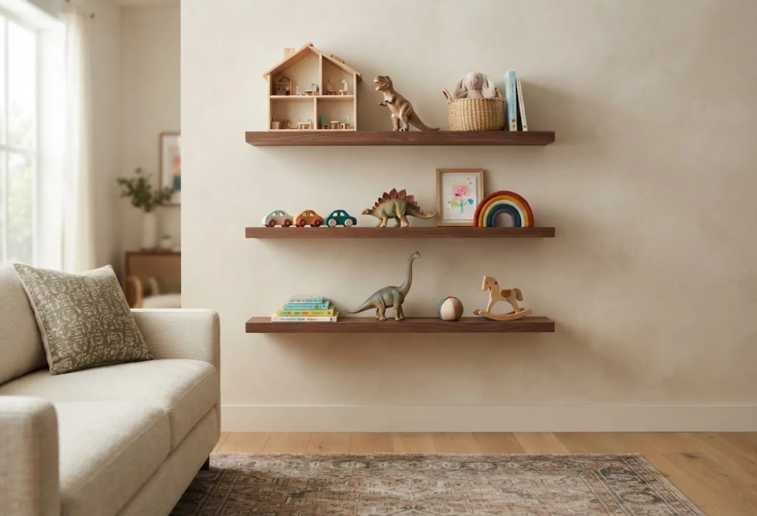 Floating Shelves for Favorite Toys