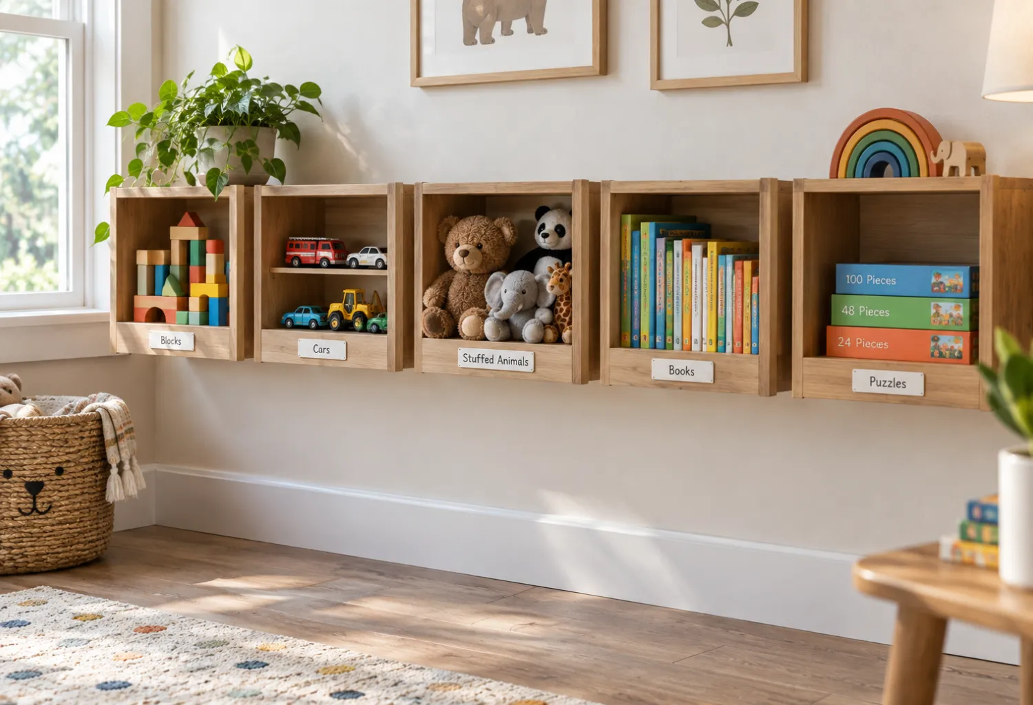 Floating Wall Cubbies for Kids' Toys
